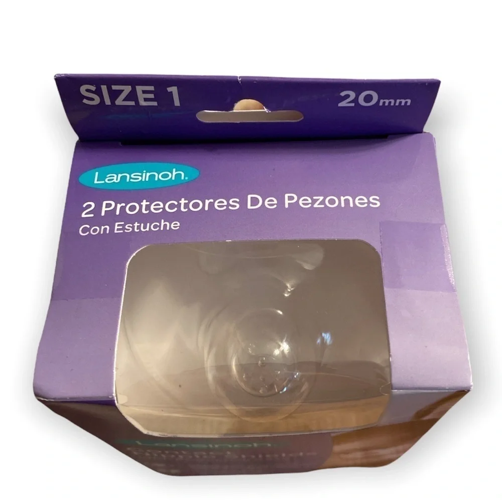 Lansinoh contact 2 nipple sheilds with protective case size 1 20mm